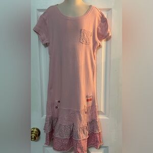 Naartjie Dropwaist Tee Dress Dusty Pink Sz 10